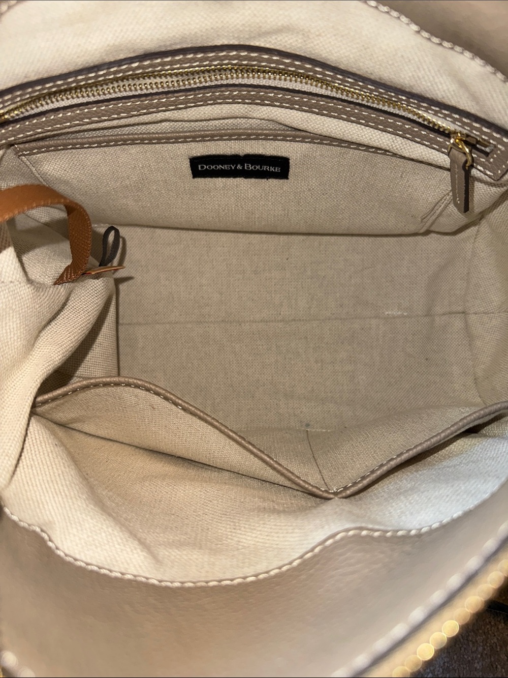 Dooney & Bourke small Sorrento satchel in taupe with strap - Picture 10 of 13